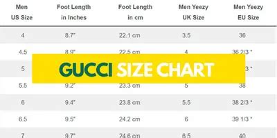 gucci trainer size chart